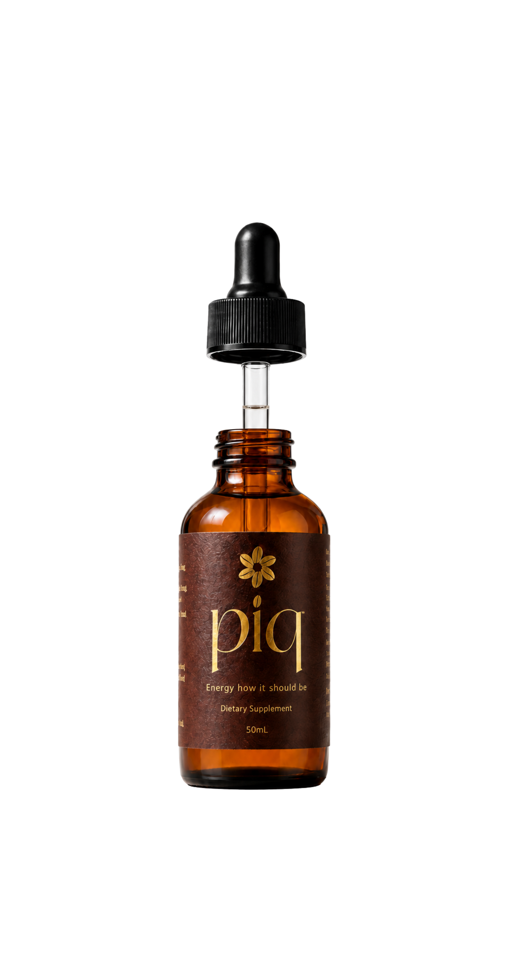 Piq liquid L-theanine coffee drops bottle