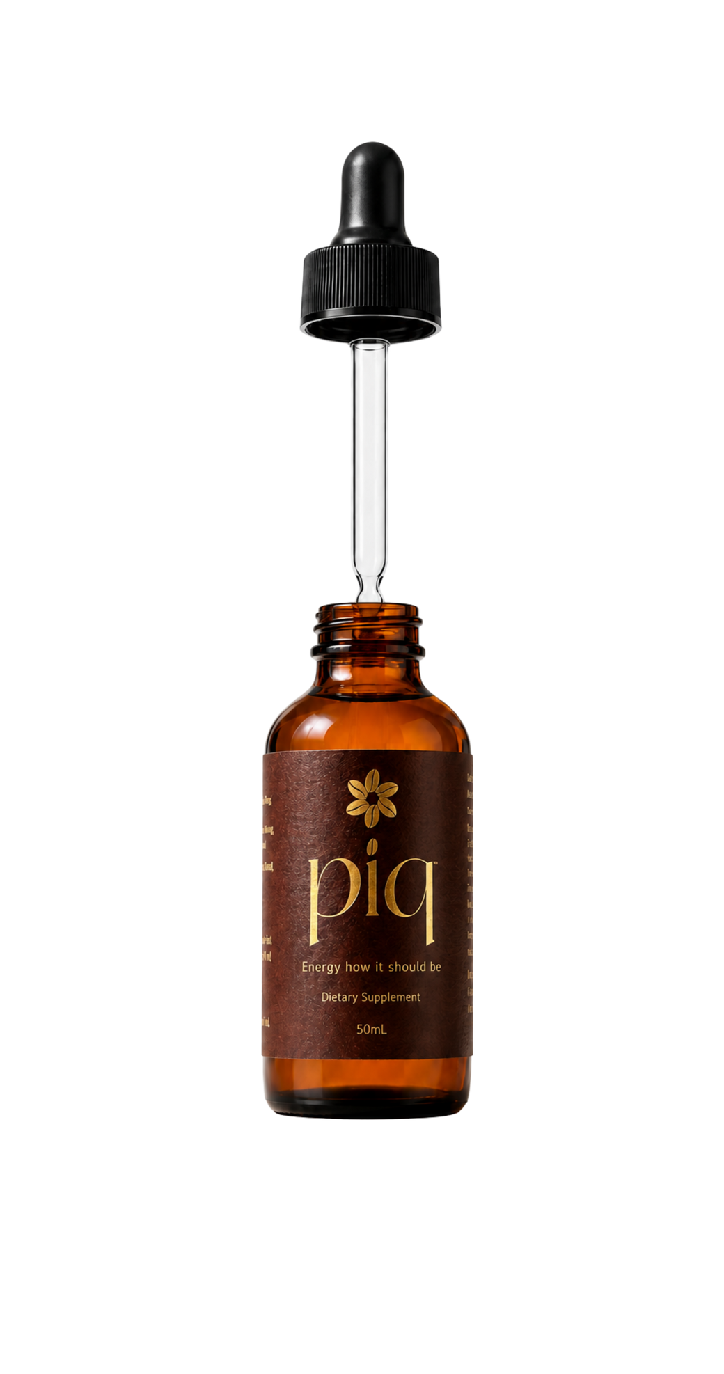 Piq liquid L-theanine coffee drops bottle