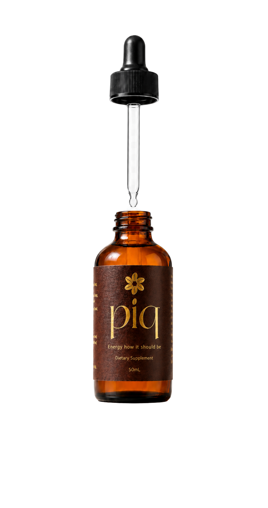 Piq liquid L-theanine coffee drops bottle